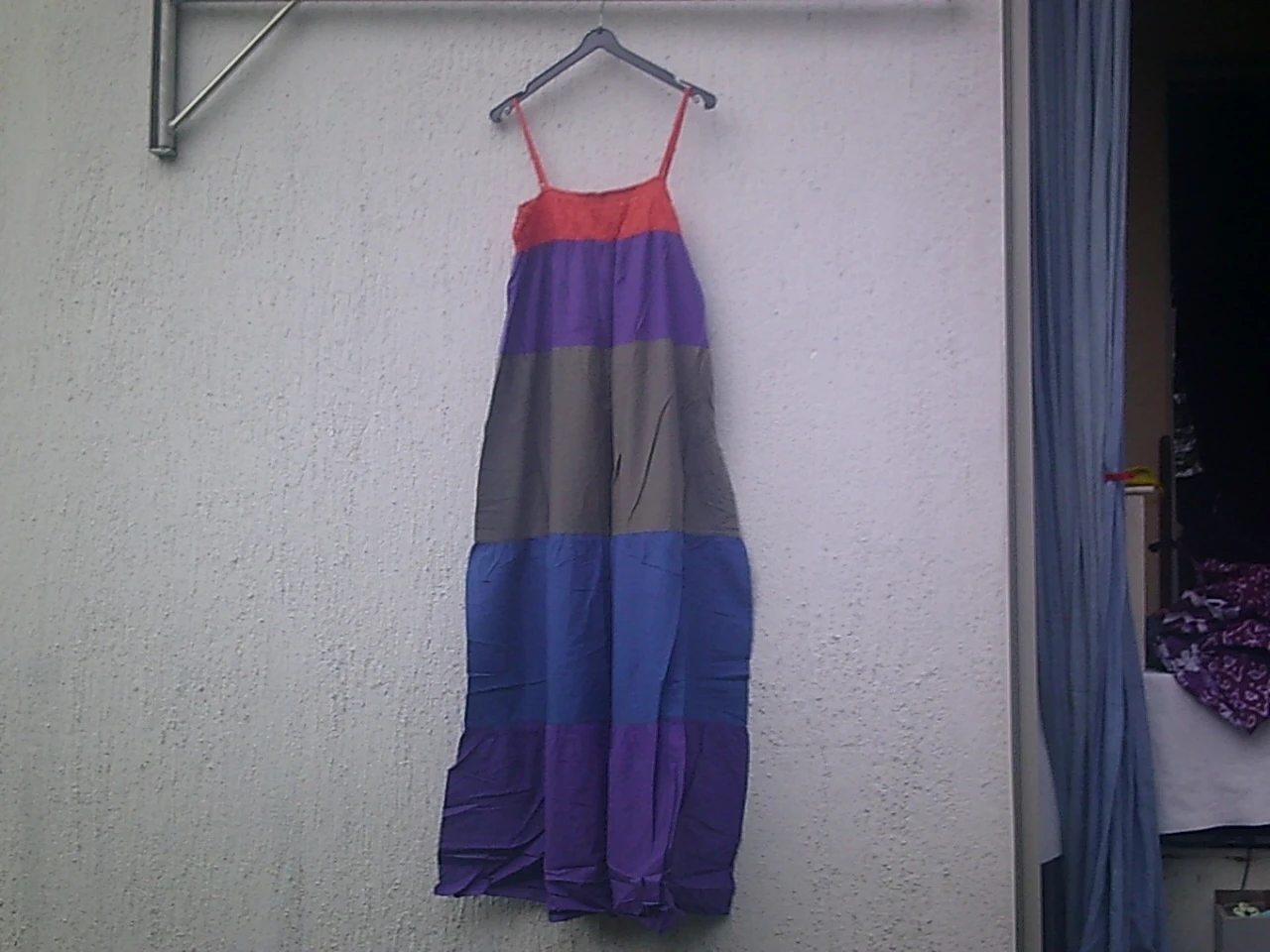 Long dress with flared bottom, 5 panels/multi-colored bands, 5 colors, size T.L tag – photo 6